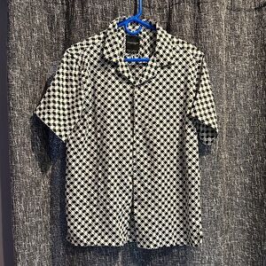Denim & Flower Monochrome Checkered Button Down Shirt